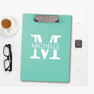Einfacher Monogramm-Name mit Initiale Klemmbrett