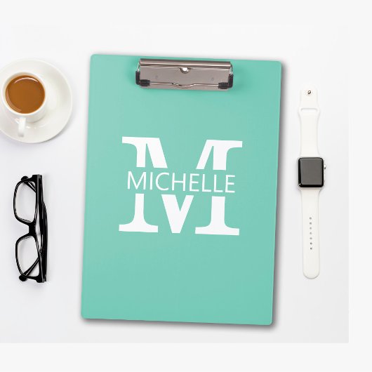 Einfacher Monogramm-Name mit Initiale Klemmbrett