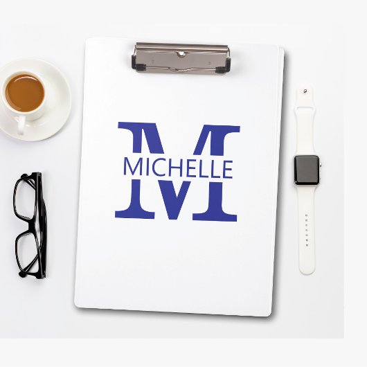 Einfacher Monogramm-Name mit Initiale Klemmbrett