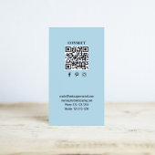 Einfacher Monogramm-QR-Code Blau | Verbinde dich m Visitenkarte