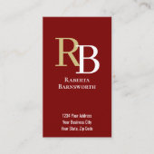 Einfacher Monogramm-QR-Code Burgund | Verbinde dic Visitenkarte (Vorderseite)