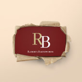 Einfacher Monogramm-QR-Code Burgund | Verbinde dic Visitenkarte