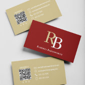 Einfacher Monogramm-QR-Code Burgund | Verbinde dic Visitenkarte