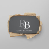 Einfacher Monogramm-QR-Code Grau | Verbinde dich m Visitenkarte