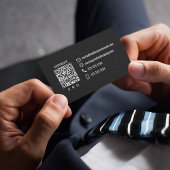 Einfacher Monogramm-QR-Code Grau | Verbinde dich m Visitenkarte