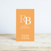 Einfacher Monogramm-QR-Code Orange | Verbinde dich Visitenkarte