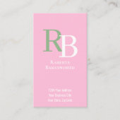 Einfacher Monogramm-QR-Code Rosa | Verbinde dich m Visitenkarte (Vorderseite)