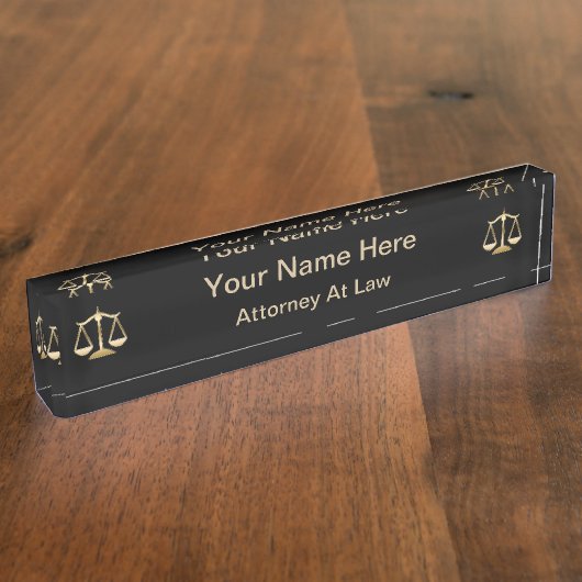 Einfacher Monogramm-Rechtsanwalts-Namensschild Namensplakette (Seite)