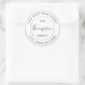 Einfacher Monogramm-Rückkehr-Aufkleber Runder Aufkleber (Tasche)