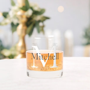 Einfacher monogrammierter Name personalisiert Whiskyglas