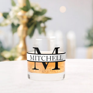 Einfacher monogrammierter Name personalisiert Whiskyglas