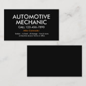 Einfacher mutiger Auto-Mechaniker Visitenkarte (Vorne/Hinten)