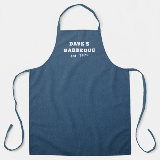 Einfacher Name Denim Blue Modern Schürze (Vorderseite)