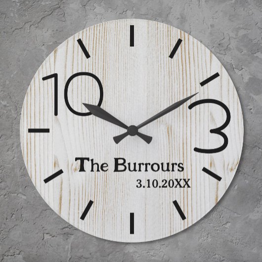 Einfacher Name der einfachen Rufnummer aus hellem Große Wanduhr