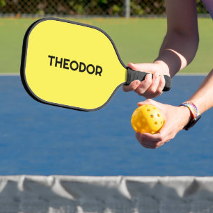 Einfacher Name in Zitronengelb   Trendiger Minimal Pickleball Schläger