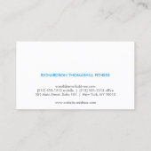 EINFACHER NAME MIT BLUE DOT-Visitenkarte Visitenkarte (Rückseite)