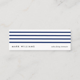 Einfacher nautical Blue modern navy lines card Mini Visitenkarte