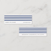 Einfacher nautical Blue modern navy lines card Mini Visitenkarte (Vorne/Hinten)