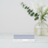 Einfacher nautical Blue modern navy lines card Mini Visitenkarte (Stehend Vorderseite)