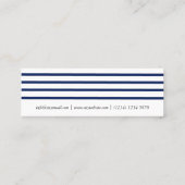 Einfacher nautical Blue modern navy lines card Mini Visitenkarte (Rückseite)