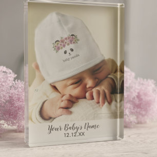Einfacher neuer Baby-Nursery-Foto-Block nach Maß Fotoblock