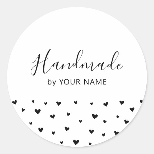 Einfacher Niedlicher Hearts Handmade-Aufkleber Runder Aufkleber (Vorderseite)
