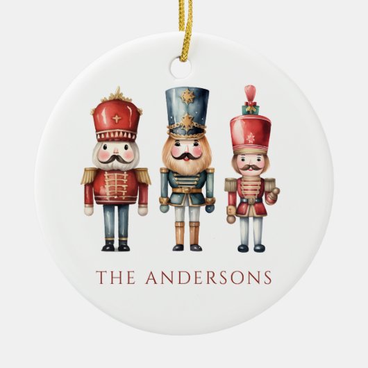 Einfacher Nutcracker Weihnachtsurlaub Keramik Ornament (Vorne)