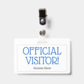 Einfacher "OFFIZIELLER BESUCHER!" Abzeichen Ausweis (Vorderseite mit Clip)
