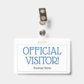 Einfacher "OFFIZIELLER BESUCHER!" Abzeichen Ausweis (Rückseite mit Clip)