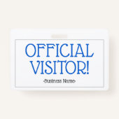Einfacher "OFFIZIELLER BESUCHER!" Abzeichen Ausweis (Rückseite)