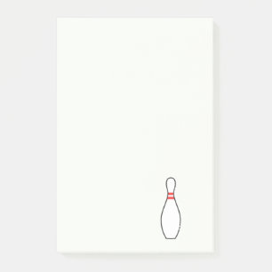Einfacher orange Illustrations-Bowling Post-it Klebezettel