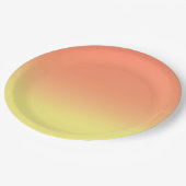 Einfacher, orangefarbener Ombre-Effekt Pappteller (Schrägansicht)