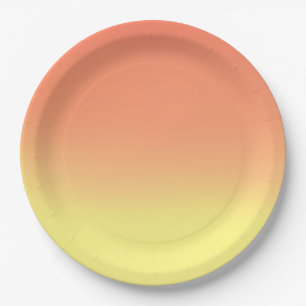 Einfacher, orangefarbener Ombre-Effekt Pappteller