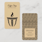 Einfacher Ornament-Coffee Shop Beruflich Visitenkarte (Vorne/Hinten)