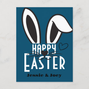 einfacher Osterhase einfache süße Familie individu Feiertagspostkarte