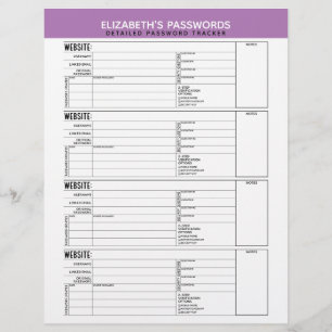 Einfacher Passwort-Tracker mit Benutzername und No Flyer