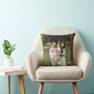 Einfacher personalisierter Familienfoto-Bogen Kissen