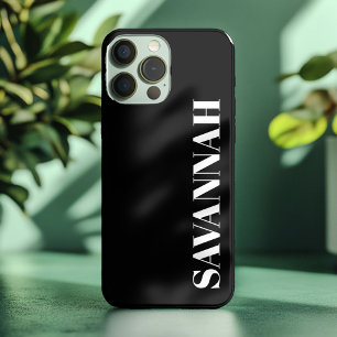 Einfacher personalisierter Name Schwarz Case-Mate iPhone Hülle