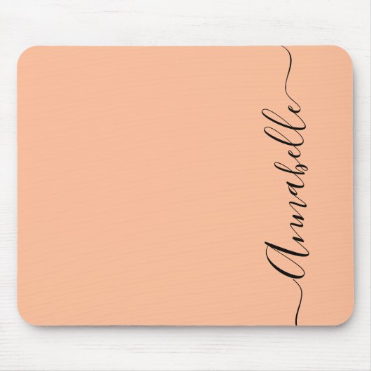 Einfacher Pfirsich personalisierter Name Mousepad (Vorne)