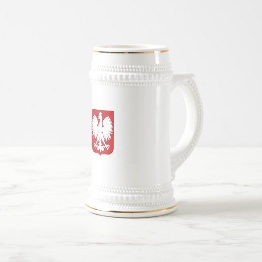 Einfacher polnischer Adler Stein Bierglas (VorderseiteRechts)