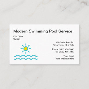 Einfacher Pool-Service Visitenkarte