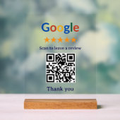 Einfacher professioneller Google-Review-QR-Code fü Acrylschild (Neutral)