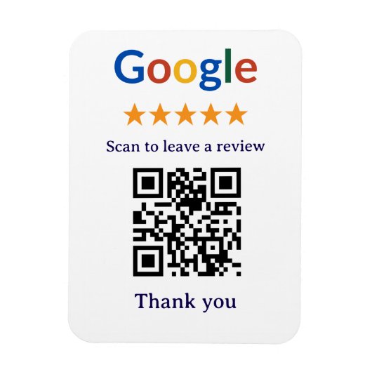Einfacher professioneller Google-Review-QR-Code fü Magnet (Vertikal)
