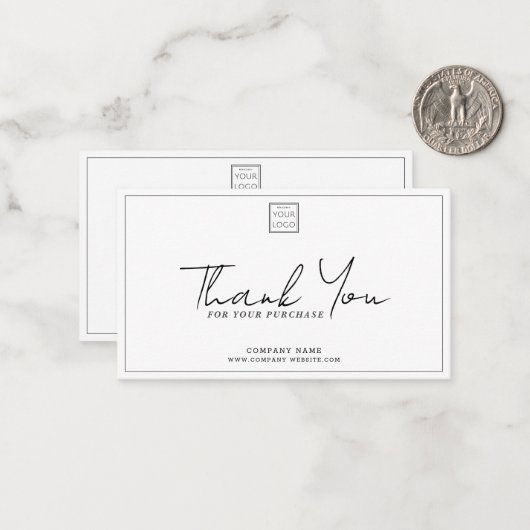 Einfacher Promo-Code für das Firmenlogo Vielen Dan Mitteilungskarte (Vorderseite/Rückseite Beispiel)