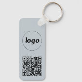 Einfacher QR Code Business Blue Schlüsselanhänger (Rückseite)