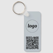 Einfacher QR Code Business Blue Schlüsselanhänger (Vorderseite)