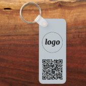 Einfacher QR Code Business Blue Schlüsselanhänger (Vorderseite)