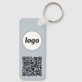 Einfacher QR Code Business Blue Schlüsselanhänger (Rückseite)