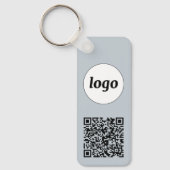 Einfacher QR Code Business Blue Schlüsselanhänger (Vorderseite)