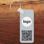 Einfacher QR Code Business Blue Schlüsselanhänger (Vorderseite)